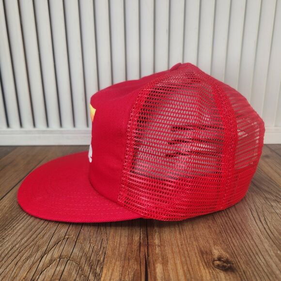VTG Berkley Trilene Snapback Trucker Hat Cap Red Made in USA Farmer Embroidered - Picture 6 of 10